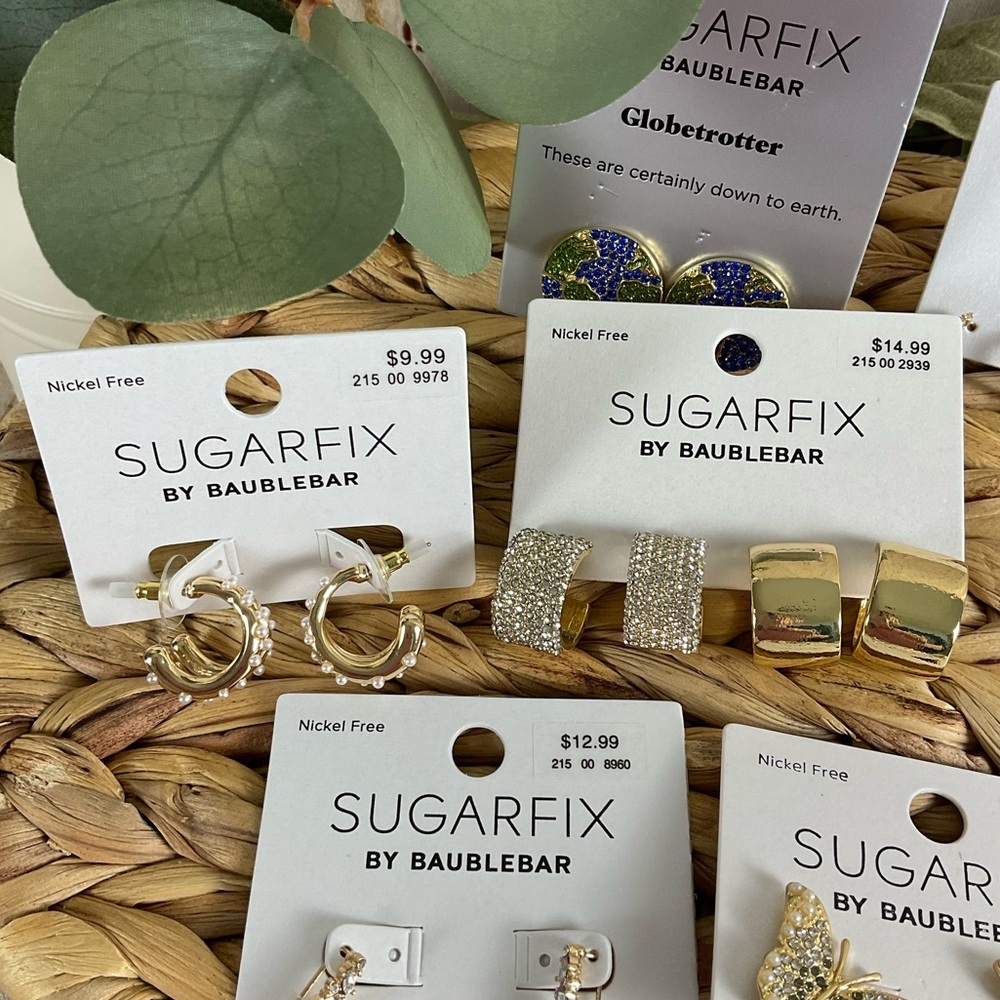 Sugarfix by Baublebar Earrings Bundle 10 Total Hearts Pearls Butterflies New - Picture 4 of 10